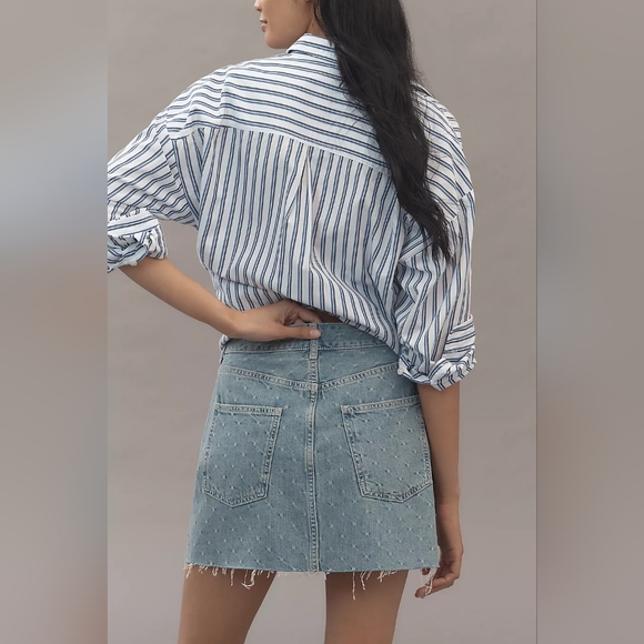 Pilcro Jacquard Denim Mini Skirt - Picture 2 of 5